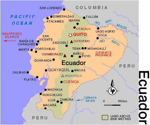 Ecuador stadte Map